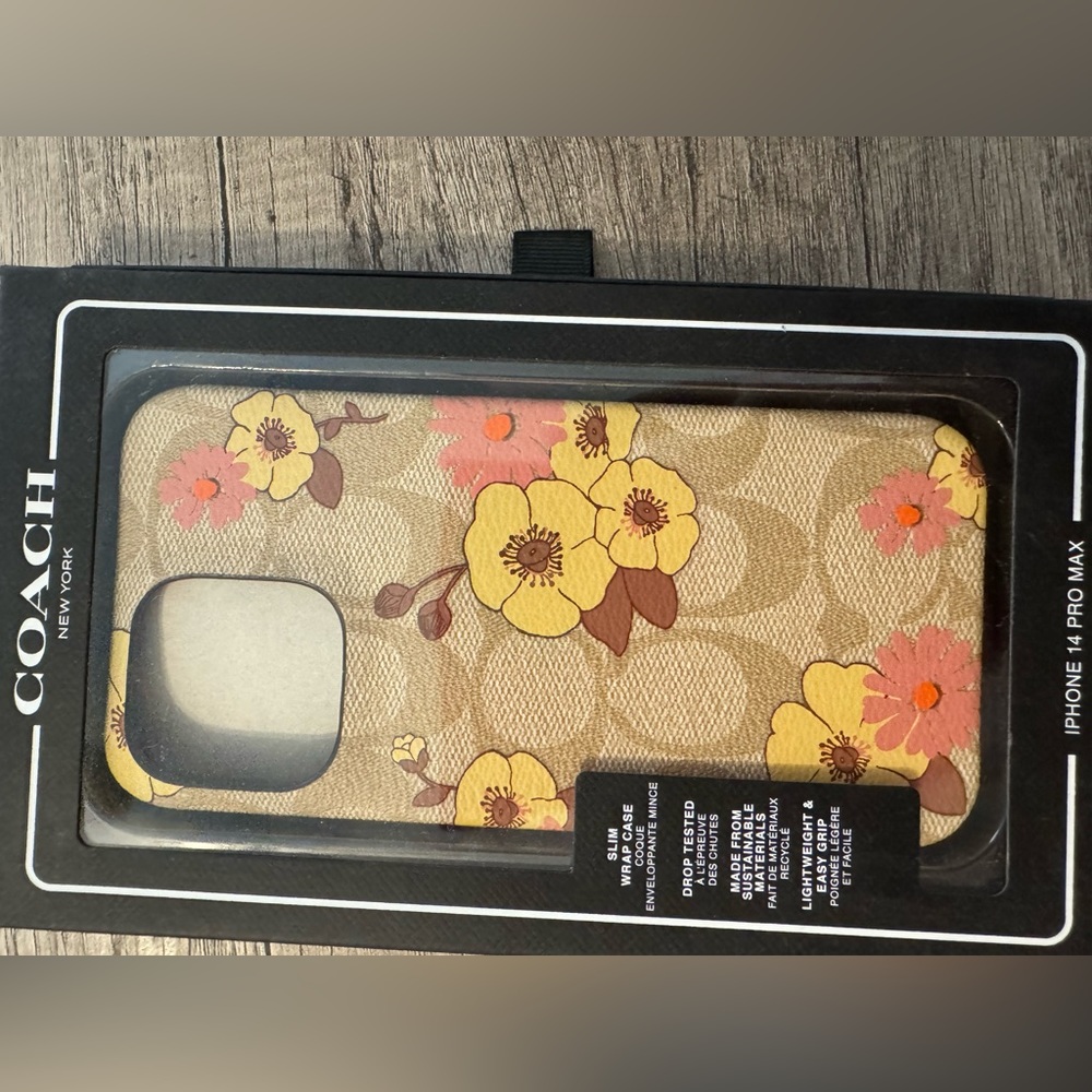 iPhone 14 Pro Max COACH floral case.